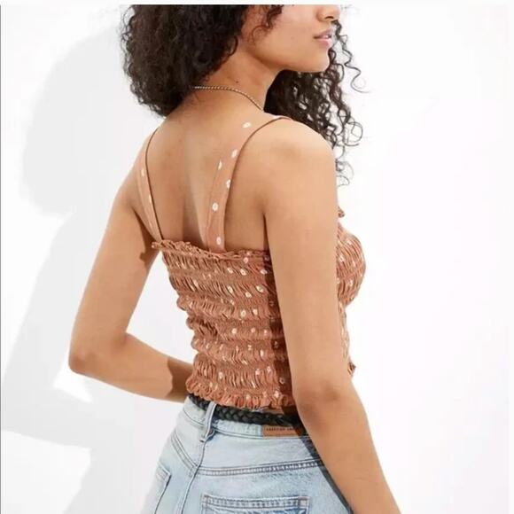 Bundle American Eagle Daisy Floral Cropped Smocked Tank Top Women Size Large - Picture 5 of 13